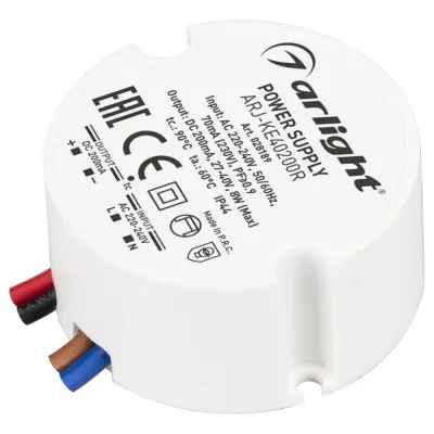 Блок питания ARJ-KE40200R (8W, 200mA, PFC) (ARL, IP44 Пластик, 5 лет)