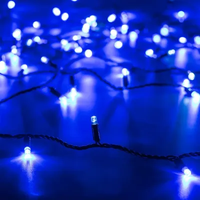 Гирлянда светодиодная декоративная ARD-STRING-CLASSIC-10000-BLACK-100LED-FLASH BLUE 230V, 7W ARDCL, IP65
