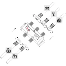 Делитель ТВ ЭРА SIMPLE 4 ответвления под F разъём 5-1000 МГц упаковка 1 шт.
