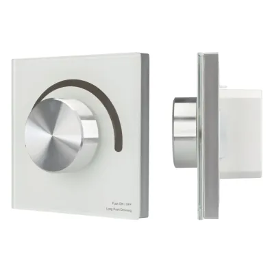 Панель SMART-P98-DIM-G-IN White 230V, 1.5A, 0/1-10V, Rotary, 2.4G ARL, стекло