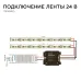 Диммер для монохромной светодиодной ленты, 12/24В, 288/576 Вт, пульт сенсорный (без батареек), 83х79х33 мм