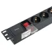 Блок розеток PDU TERACOM PRO 19'' 1U 10А/250В 8 розеток Schuko с выключателем без шнура питания входной разъем C14 корпус алюминий черный