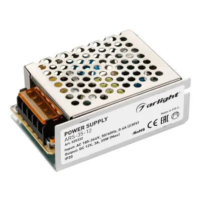 Блок питания ARS-35-12 (12V, 3A, 35W) (ARL, IP20 Сетка, 2 года)