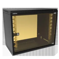 Шкаф настенный 19' 9U 600х350мм стеклянная дверь (без задн. стенки) RAL 9005