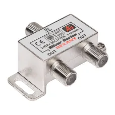 Делитель ТВ x 2 под F разъем 5-1000МГц Silver (3 F-разъема в комплекте)