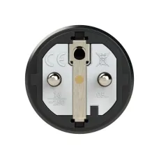 Вилка каб 16А/250V/2P+E/IP44 корпус черный, маркер красный