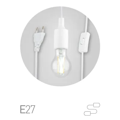 Светильник для растений ЭРА FITO-Holder E27 5 м с проводом и выключателем для фитоламп с цоколем Е27