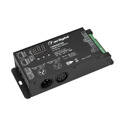 Конвертер SMART-K24-DMX512 12-24V, SPI, 2.4G ARL, IP20 металл, 5 лет