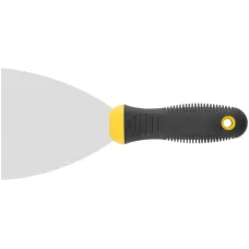Шпатель, нерж.сталь, черно-желтая прорезин.ручка 4'' (100 мм)