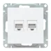 Механизм розетки RJ45 - 2шт, (cat6), белый Эпика EKF