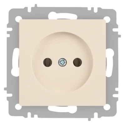 Розетка Intro Accent 6-201-02 2P, 16А-250В, IP20, СУ, слоновая кость