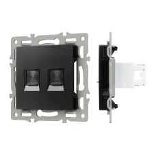 Механизм компьютерной розетки двойной SCT-MPC2-PL-BK RJ-45, CAT6