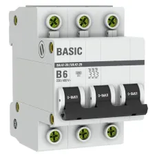 Выключатель автоматический 3P 6А (B) 4,5кА ВА 47-29 Basic