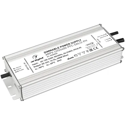 Блок питания ARPV-UH24400-PFC-DALI2-PH (24V, 16.7A, 400W) (IP67 Металл, 7 лет)