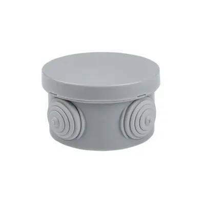 Коробка распаячная с крышкой КМР-040-038 наружная, 65х40, АБС, серая, 4 входа, IP54 EKF PROxima