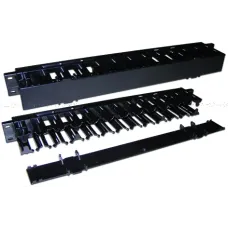 Органайзер кабельный 19'' пластиковый, c крышкой, 1U