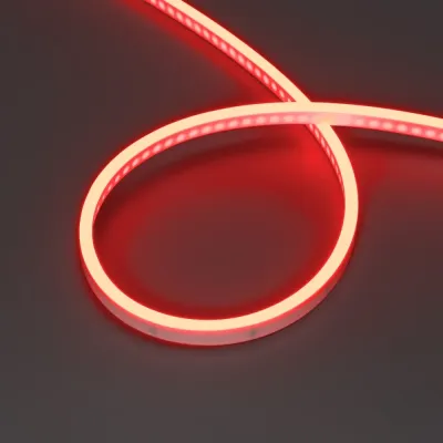Лента светодиодная герметичная WAVE-SIDE-PU-H120-06x12mm 24V RGB (8 W/m, IP68, 1m, wire x1) (ARL, вывод боковой, 3 года)