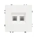 Механизм сдвоенной компьютерной розетки SCT-NOBE-MPC2-SFPL-WH, RJ-45, CAT6, Белый