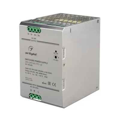 Блок питания ARV-DRP480-PFC-48 (48V, 10A, 480W) (IP20 Металл, 5 лет)