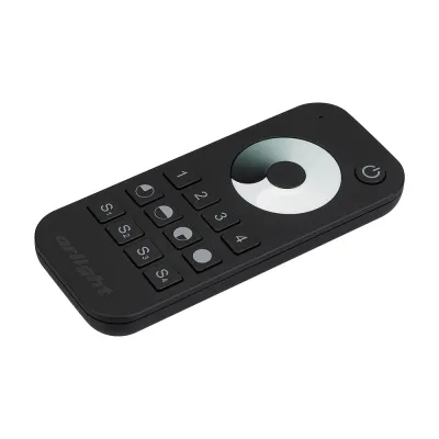 Пульт SMART-R24-DIM Black 4 зоны, 2.4G ARL, IP20 пластик, 5 лет