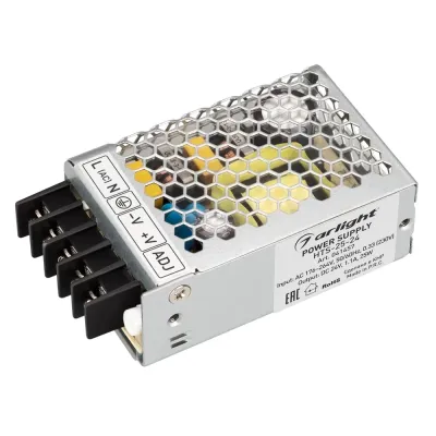 Блок питания HTS-25-24 (24V, 1.1A, 25W) (IP20 Сетка, 3 года)