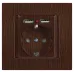 Розетка Intro Accent 6-410-10 , P+E Schuko со шторками, 16А-250В + 2хUSB, IP20, СУ, венге