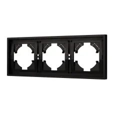 Рамка пластиковая FRM-TENDO-PL-3-BK, Чёрный, 3 поста