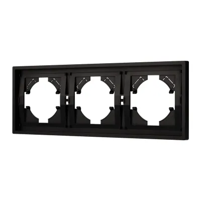Рамка пластиковая FRM-TENDO-PL-3-BK, Чёрный, 3 поста