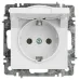 Розетка Intro Accent 6-203-01 2P+E Schuko с крышкой, 16А-250В, IP20, СУ, AL/CU, белый