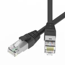 Патч-корд экранированный SLIM CAT6A S/FTP 4х2, 28 AWG, LSZH, чёрный, 1,5м
