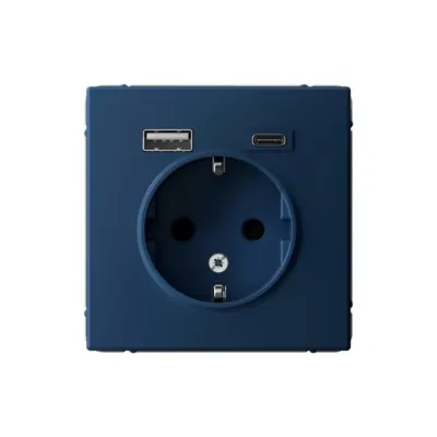 ARTGALLERY розетка 16А с 2 USB A+C, 5В/2,4А/3,0А, 2х5В/1,5А, механизм, аквамарин