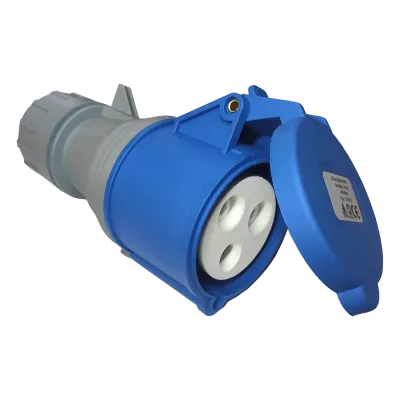 Розетка IEC309 1Ф 32A 250V разборная синяя