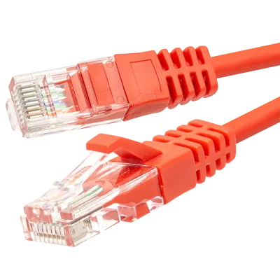 Патч-корд SUPRLAN UTP 5e 4x2 26AWG (7x0.16mm) Cu LSZH красный 1м