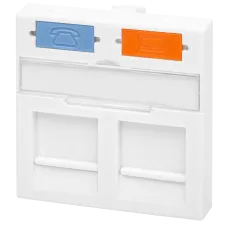 Вставка 45x45 для 2-х Keystone Jack со шторками для настенной розетки