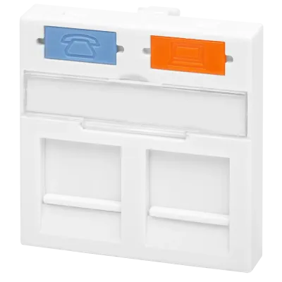 Вставка 45x45 для 2-х Keystone Jack со шторками для настенной розетки