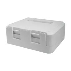 Корпус розетки для двух вставок типа Keystone Jack, белая