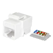 Розеточный модуль Keystone Jack 8P8C (RJ-45), UTP, Cat.5e. заделка без инструмента, белый (DIY)