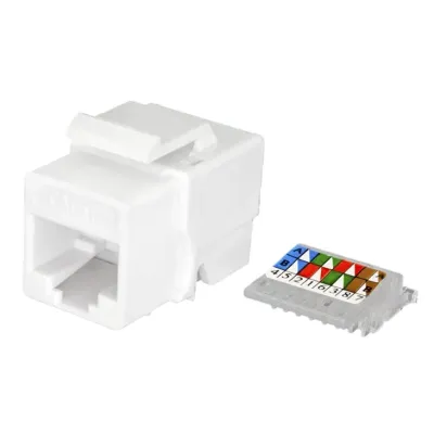Розеточный модуль Keystone Jack 8P8C (RJ-45), UTP, Cat.5e. заделка без инструмента, белый (DIY)