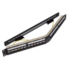 Модульная угловая патч-панель для Keystone Jack 19'', 24хRJ-45, STP, 1U''
