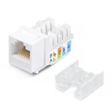 Вставка Keystone Jack RJ-45, категория 6, заделка тип 110, белая, со стяжкой