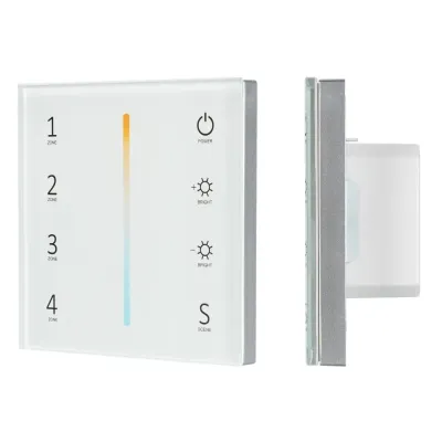Панель Sens SMART-P38-MIX White 230V, 4 зоны, 2.4G ARL, IP20 пластик, 5 лет