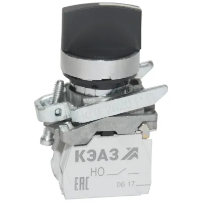 Переключатель КПЕ2620РС-черный-2но+0нз-ручка-фикс-3поз-IP65