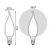 Лампа Gauss Filament Свеча на ветру 9W 590lm 3000К Е14 milky LED 1/10/50