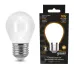 Лампа Gauss Filament Шар 9W 590lm 3000К Е27 milky LED 1/10/50