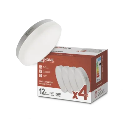 Лампа светодиодная LED-GX53-VC 4PACK 12Вт 230В 4000К 1140Лм (4шт./упак.) IN HOME
