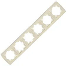 Маргарита Маргарита рамка шестиместная горизонтальная  сл.кость (ivory) (еврослот)