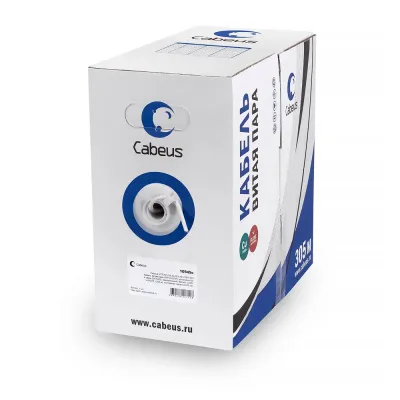 Витая пара U/UTP Cat 5e 4 пары 24 AWG solid нг(А)-LSLTx серый 305м