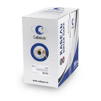 Витая пара U/UTP Cat 5e 4 пары 24 AWG solid PVC нг(А)-LS оранжевый 305м