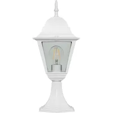 Светильник садово-парковый, 60W 230V E27 белый, 4104/PL4104 (на постамент)