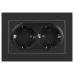 Розетка Intro Accent 6-205-07 , 2X2P+E Schuko, 16А-250В, IP20, СУ, AL/CU, графит
